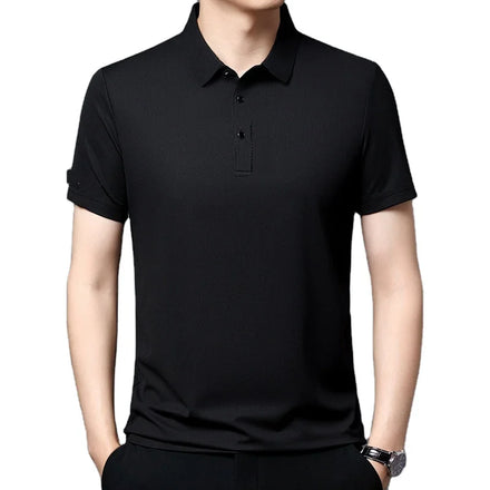 OEM Custom Logo Summer Men's Shirt Short Sleeve Lapel Knit Sweater Slim Fit Korean Style Tops Ice Silk t Shirt Polo Shirt