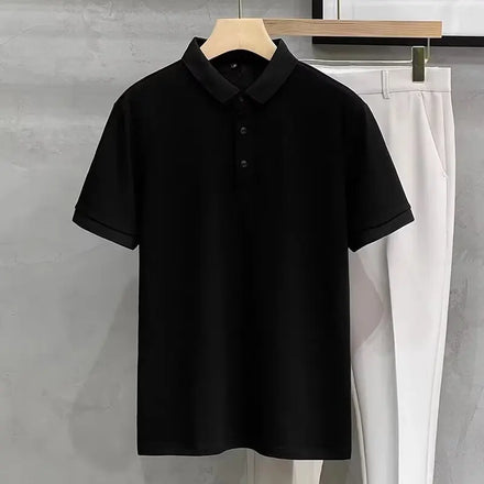 Oem customized solid color polo shirt men's lapel trendy brand short sleeve men's casual versatile slim casual handsome
