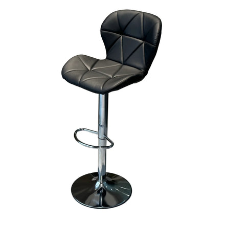 Modern Adjustable Bar Stool with Faux Leather Backrest and Seats 360° Rotation Tube Foot for Kitchen Living Room