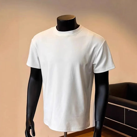 Oem customized loose short sleeved men's summer american high street straight shoulder tshirt