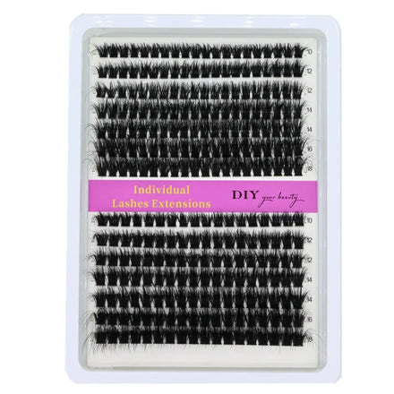 The Most Popular 14 Rows 3D Soft Thick Black Cluster Eyelashes 40D-200D Fluffy Segmented False Eyelashes DIY Lashes