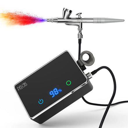 Portable Smart LCD Screen Cordless Auto Airbrush Compressor Machine Rechargeable Nail Art Paint Cake Makeup Air Brush Spray Gun