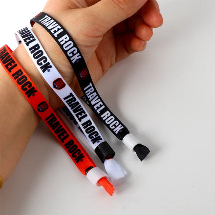 Custom Adjustable Event Wrist Bands Eco Friendly Wristband Woven Fabric Wristband 10mm Width With Lock