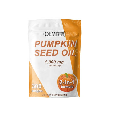 Private Label Pumpkin Seed Oil with Saw Palmetto Capsules for Supports Hair Urinary Bladder & Prostate Health