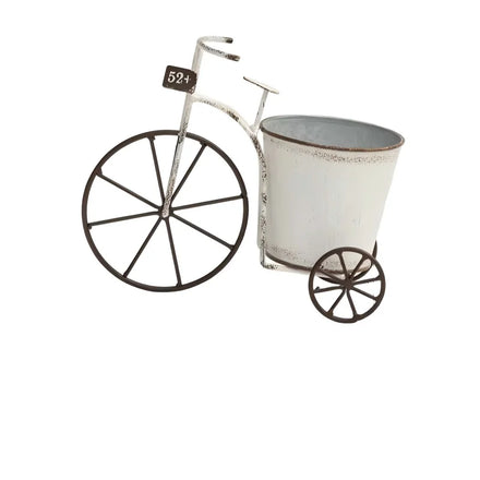 Iron Art Vintage Distressed Flower Pot Outdoor Garden Decoration with Iron Succulent for Glass Drinkware