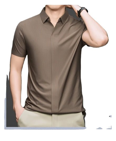 OEM Custom Logo Summer Summer Business Striped Shirts New Versatile Tops Polo Shirt Trade Specializes in High-end POLO Shirts
