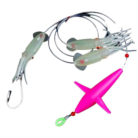 Wholesale Tuna Feather Lead Jig with Daisy Chain Saltwater Trolling Fishing Lure Set PVC Rigged Big Game Teaser Lure