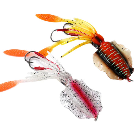 UV Luminous 15cm 60g Silicone Squid Jig Lure Soft Bionic Octopus Bait Skirt Lure for Deep Fishing Saltwater Fish Catfish