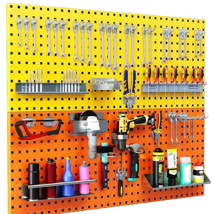 1500*450mm1.4mm Custom Garage Workshop Pegboard Panel Durable Metal Wall Mounted Tool Organizer