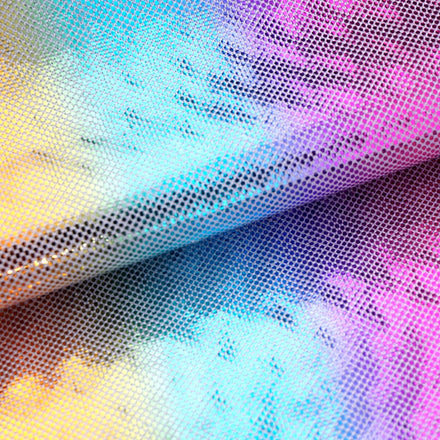 Ready to Ship Wholesale High Elastic 95 Polyester 5 Spandex Holographic Fabric Spandex Swimwear Fabric Holographic