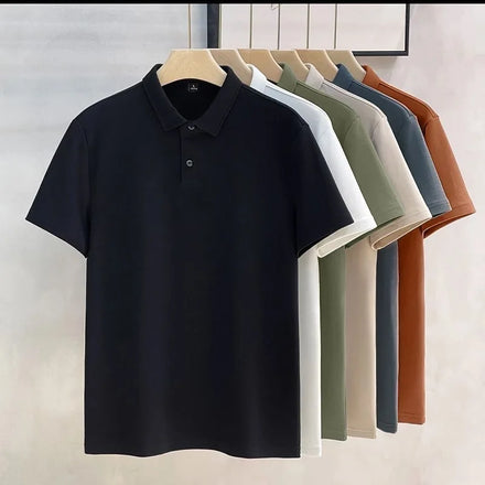 OEM custom logo embroidery printed design Men's POLO shirt short-sleeved T-shirt summer casual unisex lapel top solid color polo
