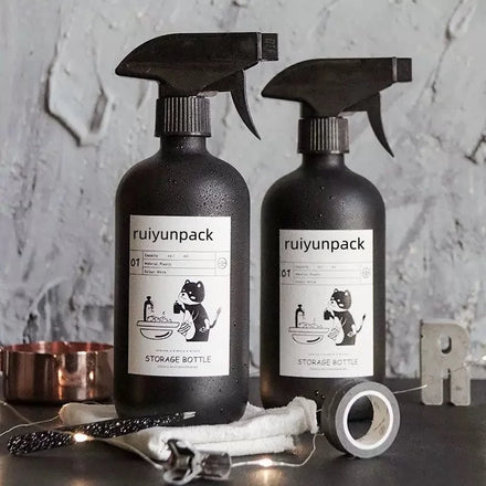 250ml 500ml PET Oblique Shoulder Round Spray Bottle Plastic Container for Air Freshener Clean Design Spray Bottle