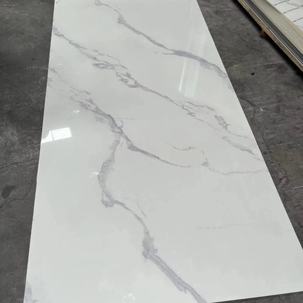 Fish-Belly White Marble Wood Veneer Wall Panel Series with Unique Stone Pattern Wood Veneer Wall Board