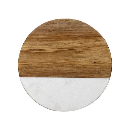 Natural Round New Design Wood Heat Insulation Pad Tableware Marble Cup Coaster for Drink