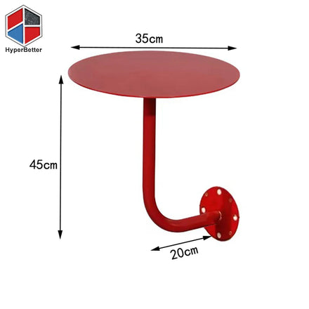 Red Coated  Wall Cafe Table for Cafe Restaurant Sofa Wall Table