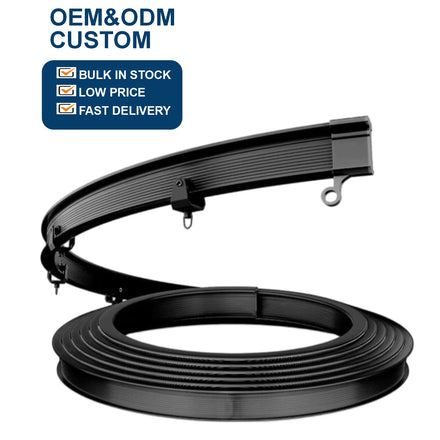 Wholesale Custom Length Logo Flexible Curved Black Plastic Strip Curtain