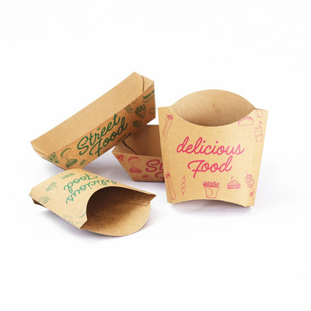 Eco-Friendly Disposable Food Paper Boxes Custom Printing Greaseproof Compostable Boat Tray for Milk Salad Snack Cookie Pet Food