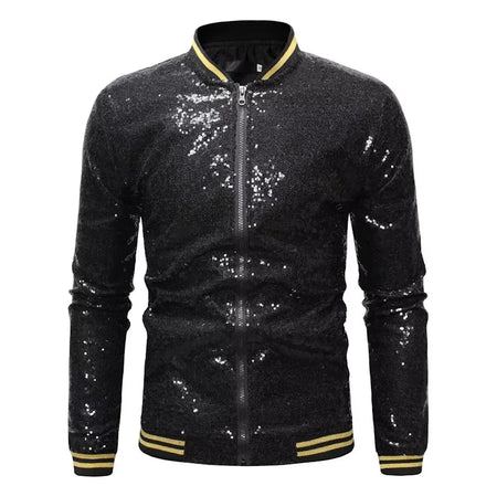 Custom Design Sequin Jacket for man Canvas Front Logo Breathable Winter Street Wear Outdoor