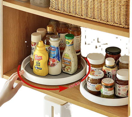 360 Kitchen Rotating Storage Rack Condiment Turntable Storage Tray Multi-functional Tabletop Cosmetics Storage Rack