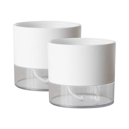 Modern Design 2pcs Self-Watering Plastic Planters 5\ 6.5\ Indoor Outdoor Reservoir for Plants & Flowers for Windowsill Gardens