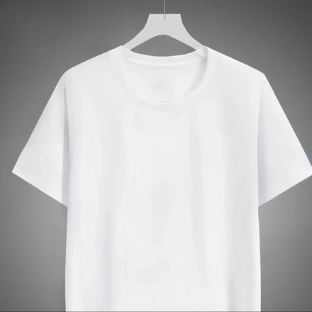 Oem customized cross border 180g milk silk white short sleeved tshirt men's loose casual non transparent bottoming shirt