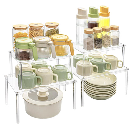2Set Modern Spice Rack Desk Countertop Shelf Pantry Kitchen Storage and Organization Stackable Shelves