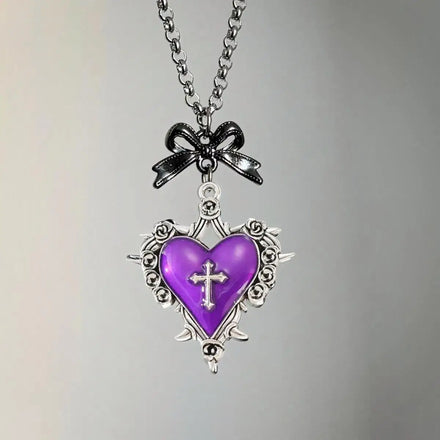 New Fashion Style Cross-border Foreign Trade Gothic Y2K Subculture Red Heart Thorn Pendant Necklaces Factory Direct Sales