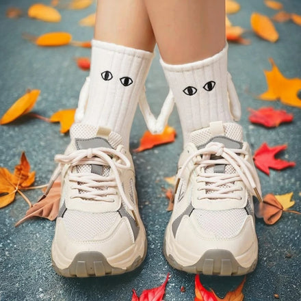 Women's Crew Breathable Polyester/Cotton Socks Funny Personality Three-Dimensional Hand Socks Couples Solid Knitted Autumn Daily