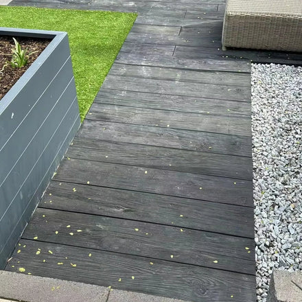 Modern Design 3D Surface Fireproof Wood Grain Textured Polyurethane Composite Flooring for Outdoor Use for Garden Terraces