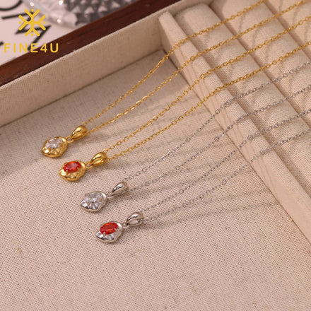 Irregular Oval Shape Elegant Shiny Charm Stainless Steel Gold Plated Pendant Fashion Jewelry Necklace for Women Wholesale