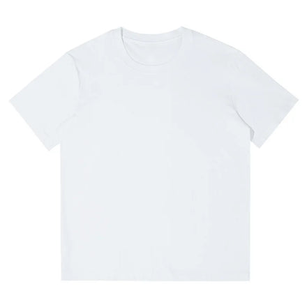 Oem customized heavyweight pure cotton short sleeved tshirt men's 230g white cotton straight shoulder tshirt