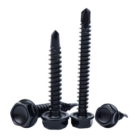 Hex Washer Head Roofing Screws Black Self Tapping Self Drilling Fasteners with EPDM Washer for Steel Structures