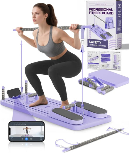 Pilates Board-Pilates Reformer SetMulti-Purpose Portable Pilates Reformer Machine Home Pilates Kit for Home WorkoutFitness