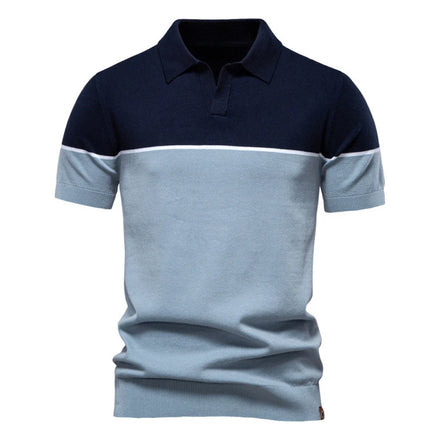 OEM Custom Logo Design Men's Short-sleeved Knitted Summer New Cross-border Foreign Trade Lapel Casual POLO Shirt