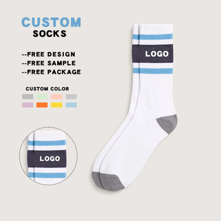 Batch Customized Logo with Embroidery & Jacquard Logo OEM/ODM Suitable for Daily Sports and Business Travel Men Socks