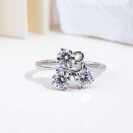 MSR-1919 Fine Jewelry Each Diamond 0.5CT D Color Lab Grown Diamond Ring Luxury Engagement Ring with 14K Gold for Bridal Jewelry