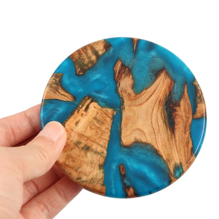 Wholesale Modern Design Wooden Resin Coasters New Style Coffee Cup Resin Wood Coasters
