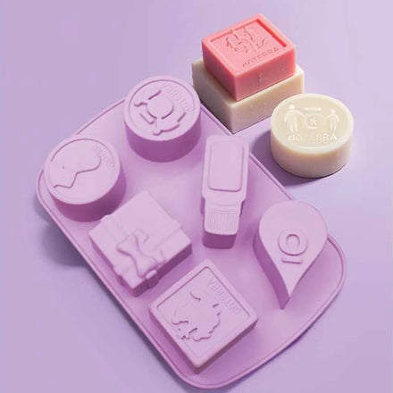 Laundry Customized Logo Rectangular Hand Made Press Round Making Bar Silicone Soap Molds
