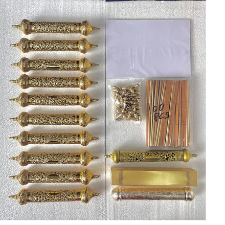 Royal DIY Scroll Invitation Kit-Handcrafted Animal Print Antique Style Wedding Invites with Engraved Tubes & Gold Scroll Rods