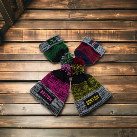Wholesale Custom PomPom Beanies With Patch Logo Warm Designer Has 3D Embroidery Winter Acrylic Knitted Mix Color Cap Toque Y2K