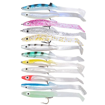 5Weiyu 90mm 2.3g Soft Lures 6pcs Sea Fishing Paddle Tail Eel Bait Bass 2.5g 5pcs Soft Plastics Fishhooks Saltwater Fishing
