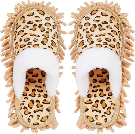 Leopard Cow zebra Pattern Microfiber Floor Mop Slippers House Dust Cleaning Tool Detachable Washable Slipper for Kitchen House