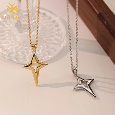 Dainty Hollow Star Necklace Trendy Design Simple Choker Necklace for Women Girls Delicate Stainless Steel Jewelry Necklace Gifts