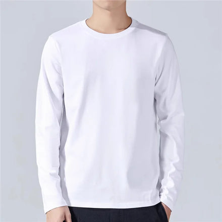 Oem customized long sleeved tshirt men's autumn new trend slim round neck bottoming tshirt casual