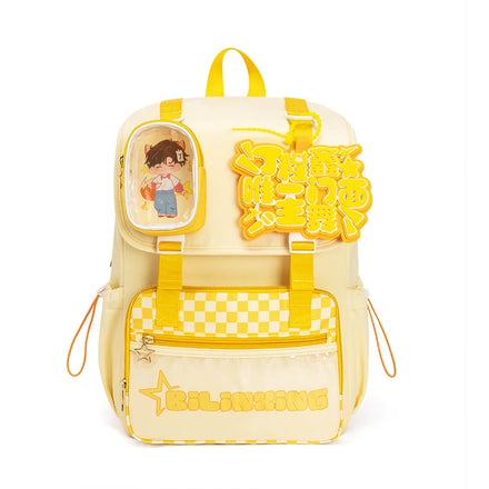 Proxima Internal Frame Backpack Junco Brand Cartoon Pattern Waterproof Polyester 20-35L Capacity Yellow Anime Display Ita Bag