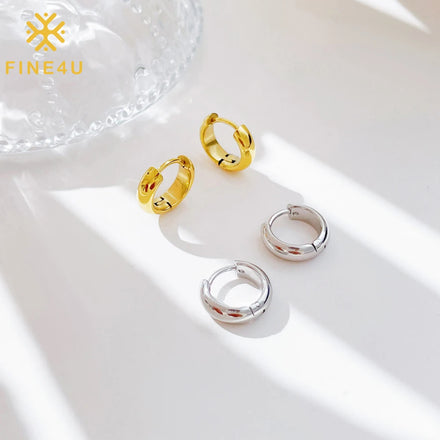 Gold PVD Plated Hoop Huggies Earrings Women Jewelry Waterproof Hypoallergenic Chunky Stainless Steel Hoop Earrings Wholesale