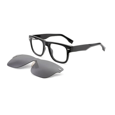 Wholesale Luxury Designer Acetate Frames Eyewear Polarized Clip-On Sunglasses with Magnetic for Men Vintage Style