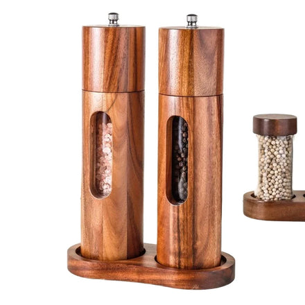Easy-to-Use Manual Mill Set Clear Acrylic Body Salt and Pepper Grinder