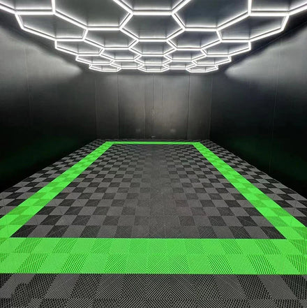 Modular Vented Plastic Garage Flooring Tiles Mats PVC for Showroom Car Wash Room Detailing Shop