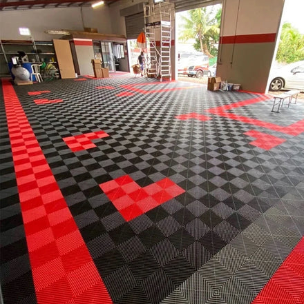 Anti Slip Removable PP Interlocking Garage Floor Tiles New Model Plastic Workshop Warehouse 400*400*18mm